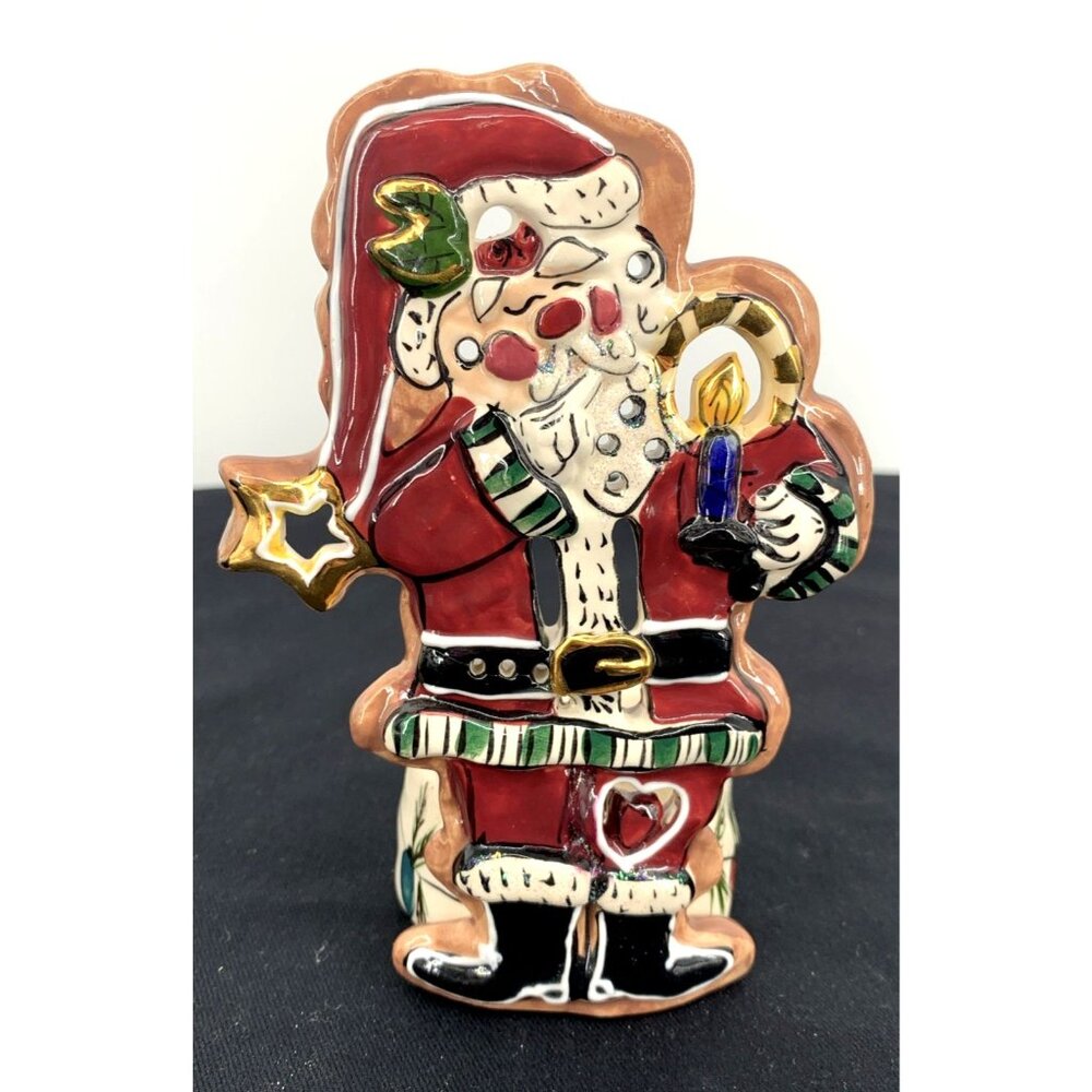 Blue Sky Clayworks Santa Candle Tealight Holder Heather Goldminc 5.5" 2002